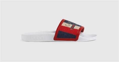 gucci gucci logo sylvie slip-on sandals|Gucci Gucci Logo Sylvie Slip.